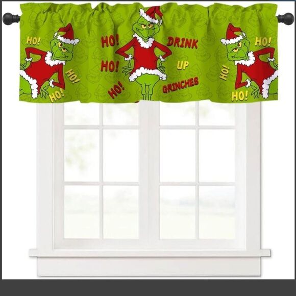 Christmas Kitchen Valance For Windows Curtain Topper For Living Room Bat… - Picture 1 of 1